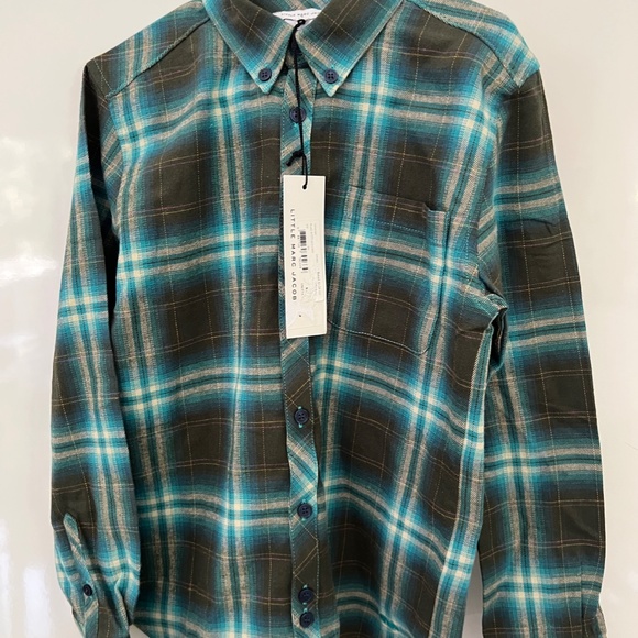 NWT Little Mark Jacobs Plaid Button Down Flannel Shirt Green kids boys size 8 - Picture 4 of 8
